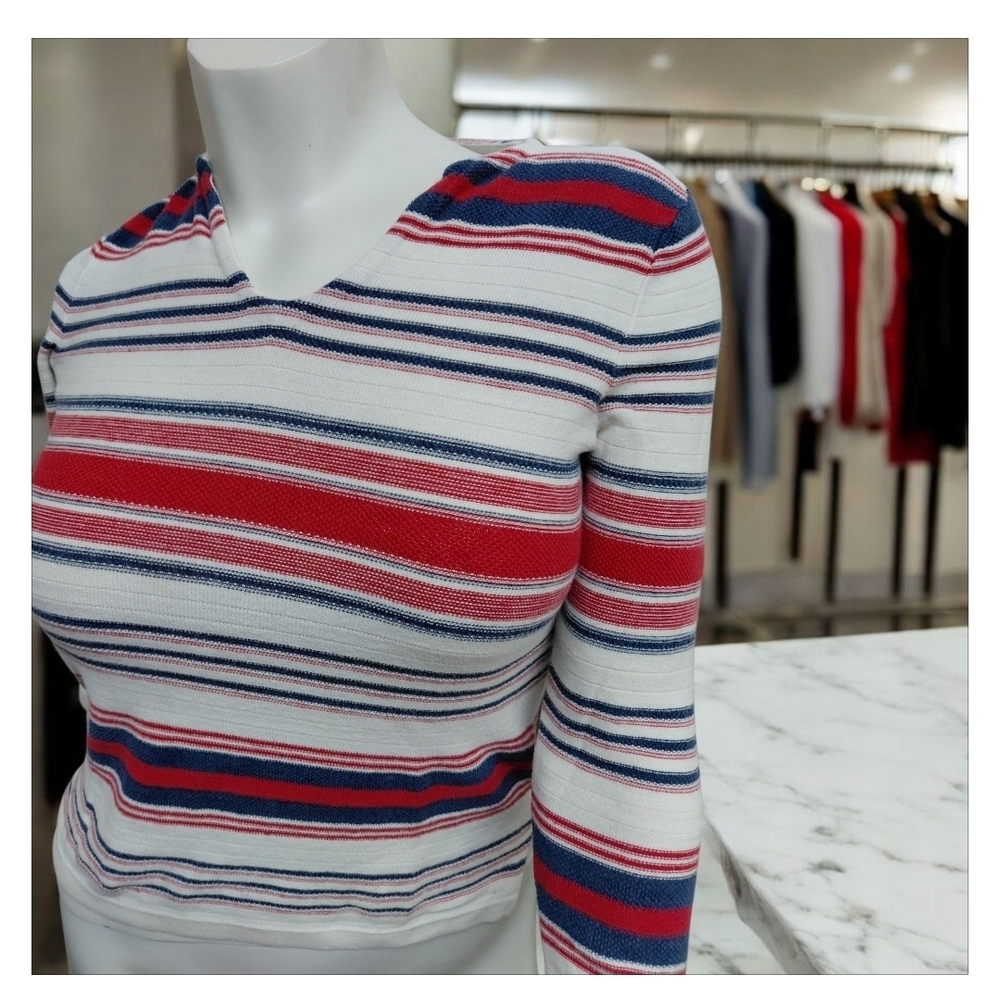 Ralph Lauren Red, Blue, and White Striped Top